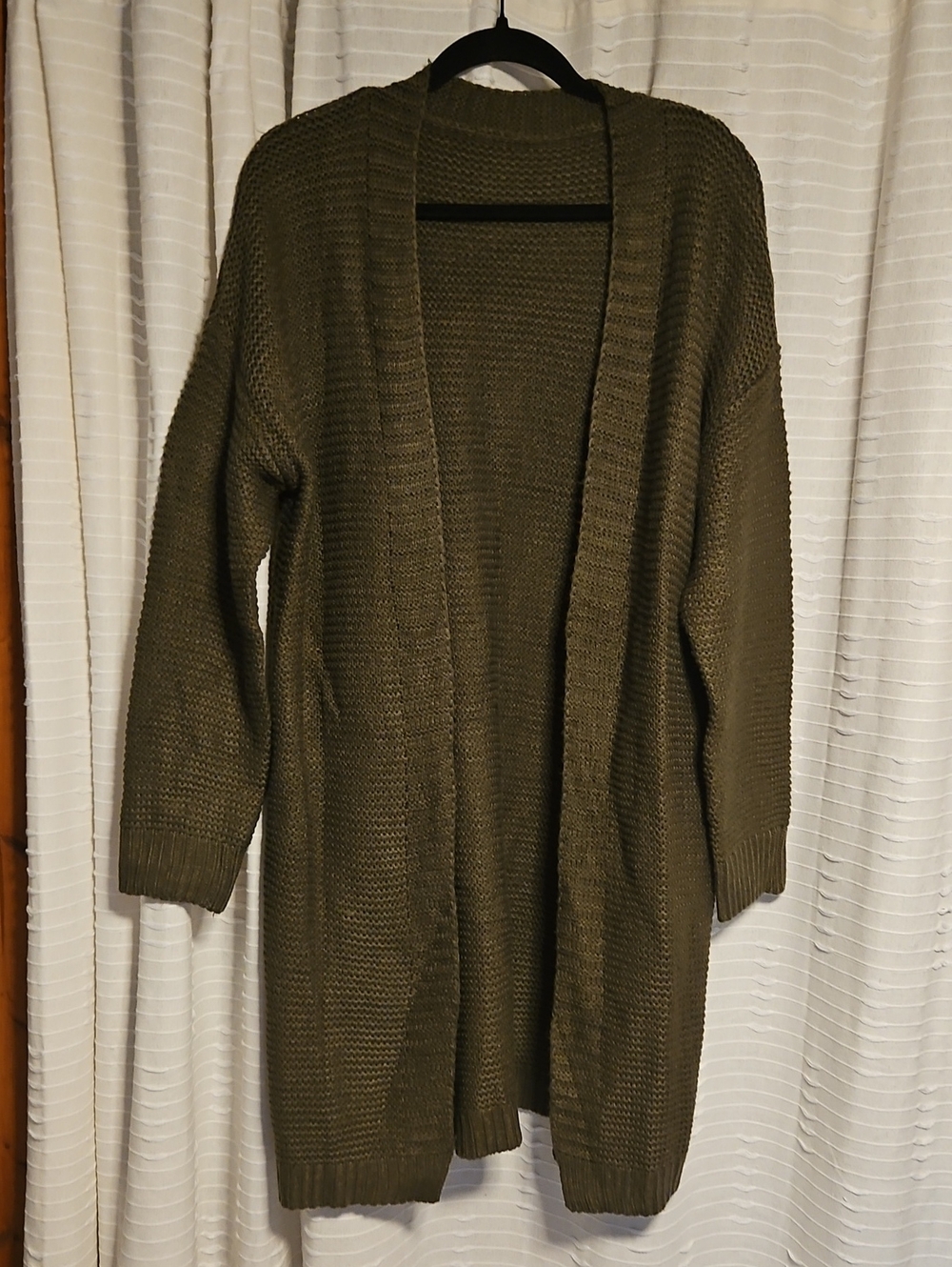 Olive Open-Front Knit Cardigan Sweater - Women